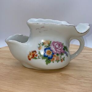 Vintage Floral Transferware Shaving Scuttle